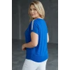 Omuzları Taş Baskılı Bluz
