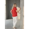 Omuzları Taş Baskılı Bluz