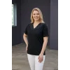 Yakası Kolları İnci Detaylı Bluz