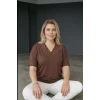 Yakası Kolları İnci Detaylı Bluz