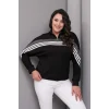 Çizgili Taş Baskılı Sweatshirt