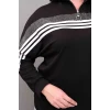 Çizgili Taş Baskılı Sweatshirt
