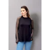 Kolları Tül Taşlı Bluz