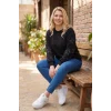 Kolları Yıldız Taş Baskılı Sweatshirt