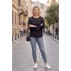 Önü Şerit Taşlı Aplikeli Bluz