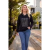 Önü Ve Kapüşonu Taşlı Sweatshirt