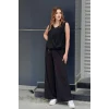 Şifon Garnili Zincir Kemerli Tulum