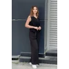Şifon Garnili Zincir Kemerli Tulum