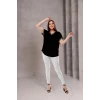 Yakas Kolları Örme Şerit Bluz