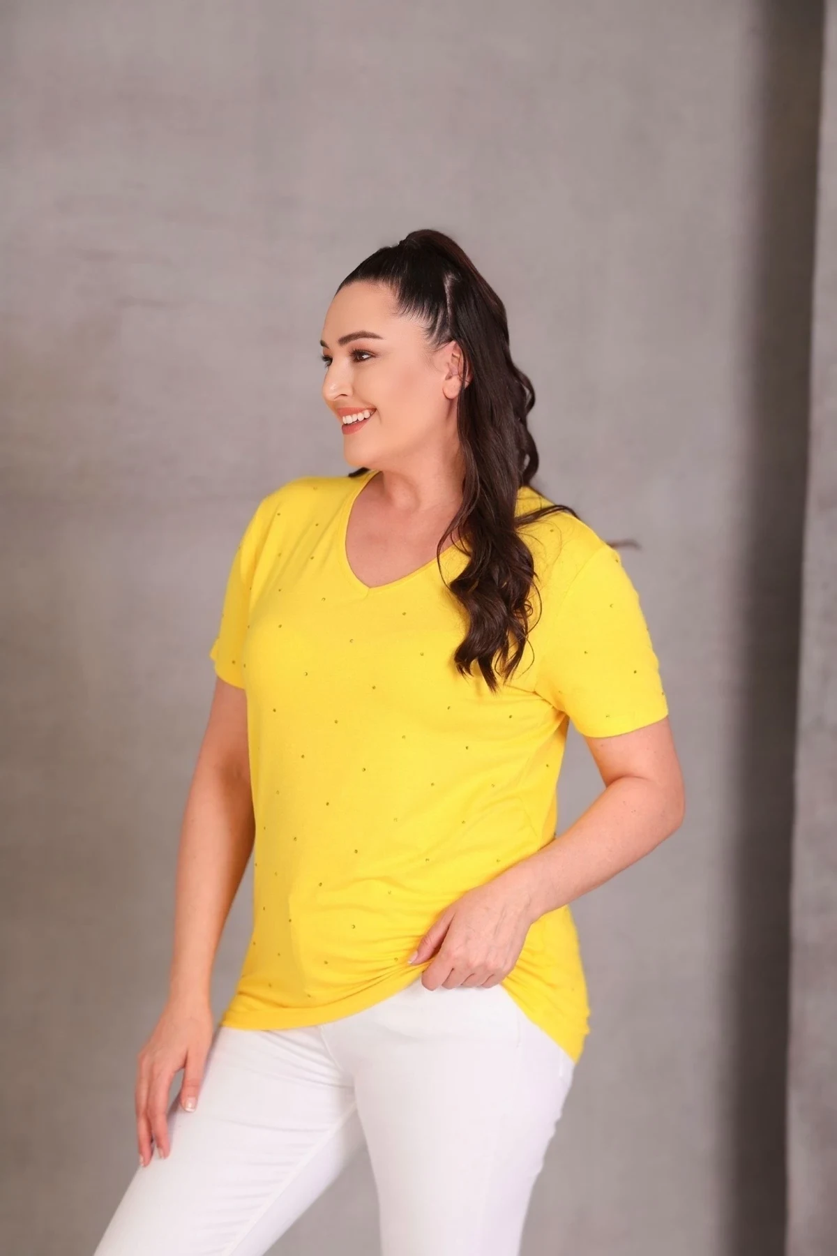 Serpme Taş Baskılı Bluz
