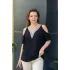 Omuz Dekolte Güpürlü Bluz