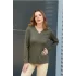 V Yaka Yanı Yırtmaçlı Bluz