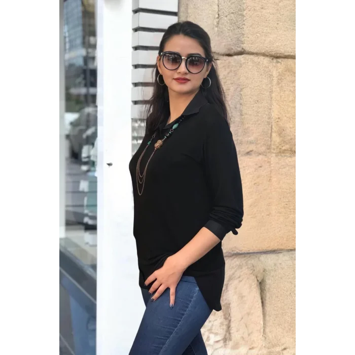 İçten Gömlek Çıkmalı Bluz