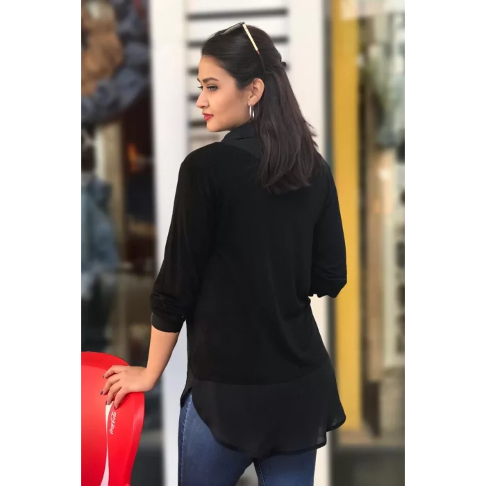 İçten Gömlek Çıkmalı Bluz