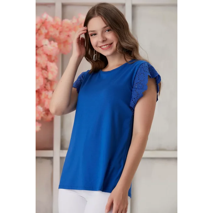 Kolları Fisto Kumaşlı Bluz