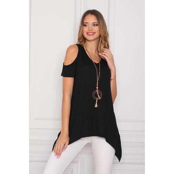 Omuz Pencereli Asimetrik Bluz