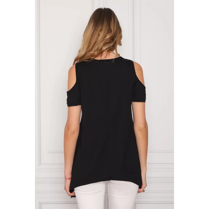 Omuz Pencereli Asimetrik Bluz