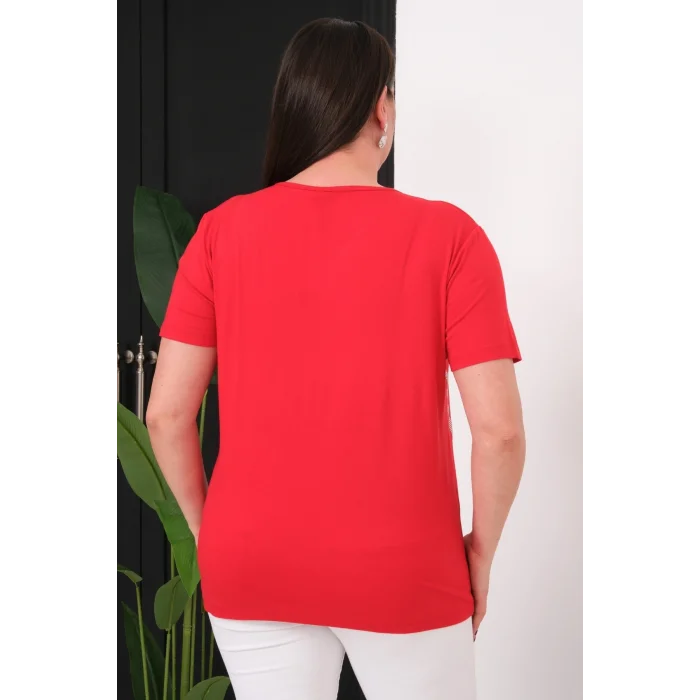 Cepli Yıldız Taş Baskılı Bluz