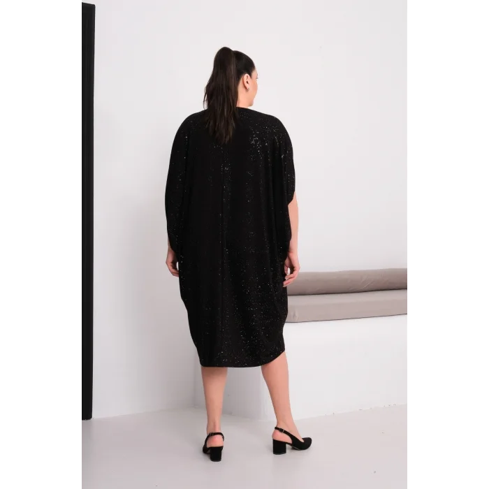 Sim Baskılı Yarasa Elbise