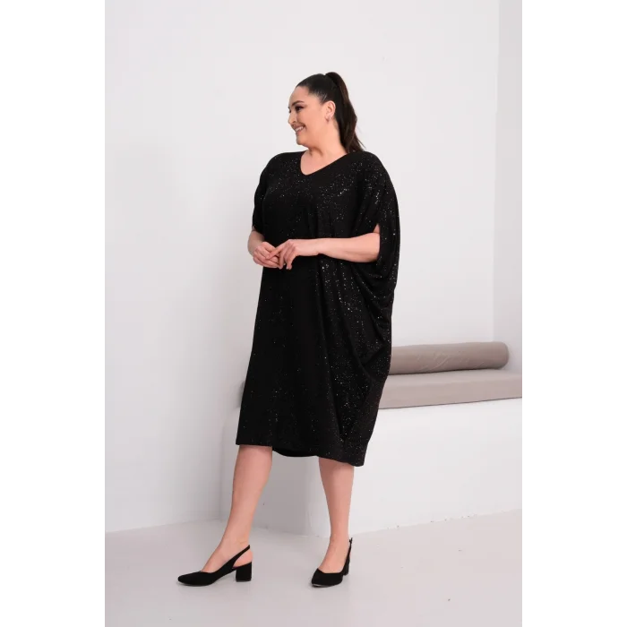 Sim Baskılı Yarasa Elbise