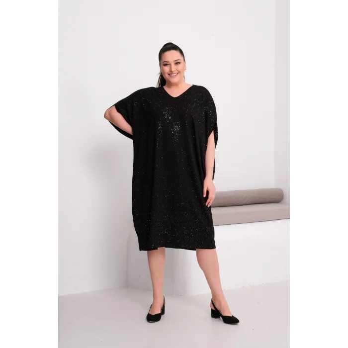 Sim Baskılı Yarasa Elbise