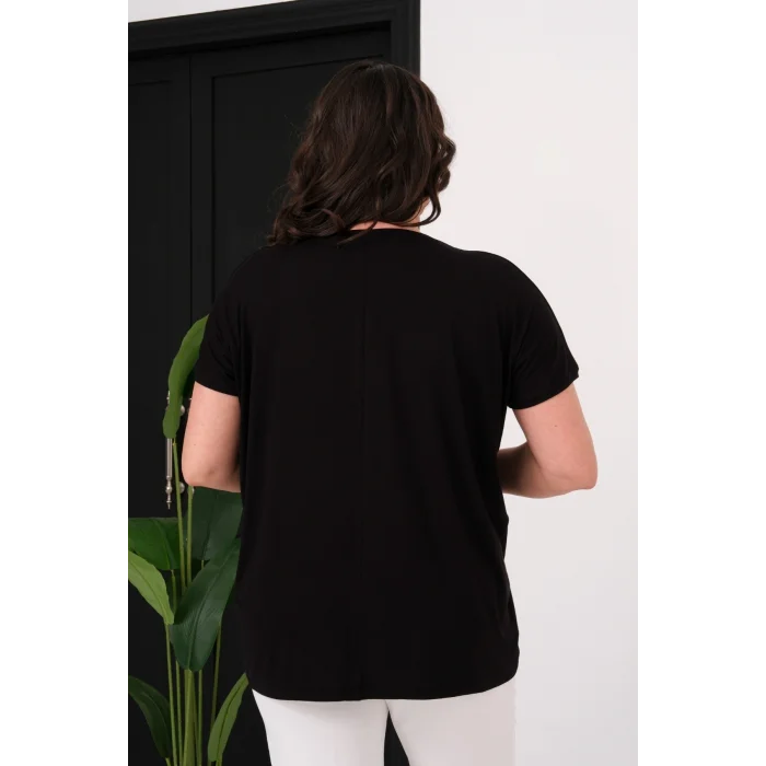 Omuz Çiçek Taş Baskılı Bluz