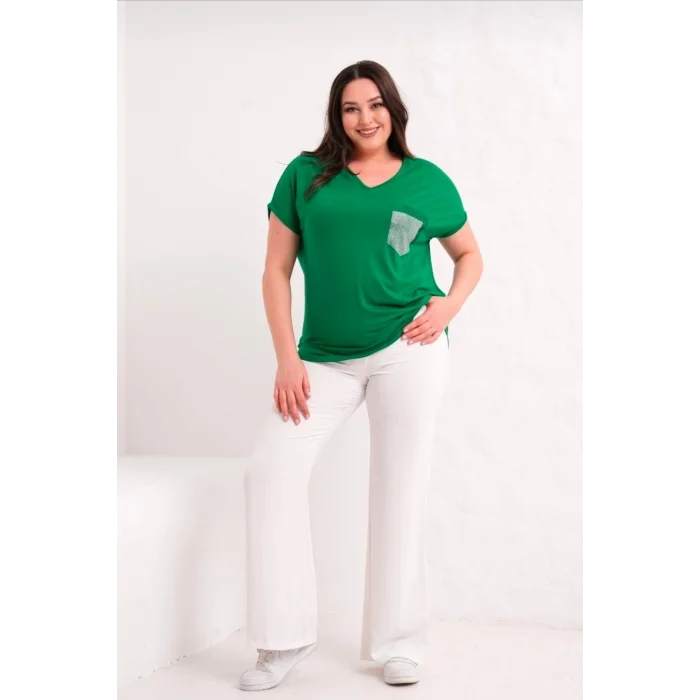 Cep Taş Baskılı Bluz