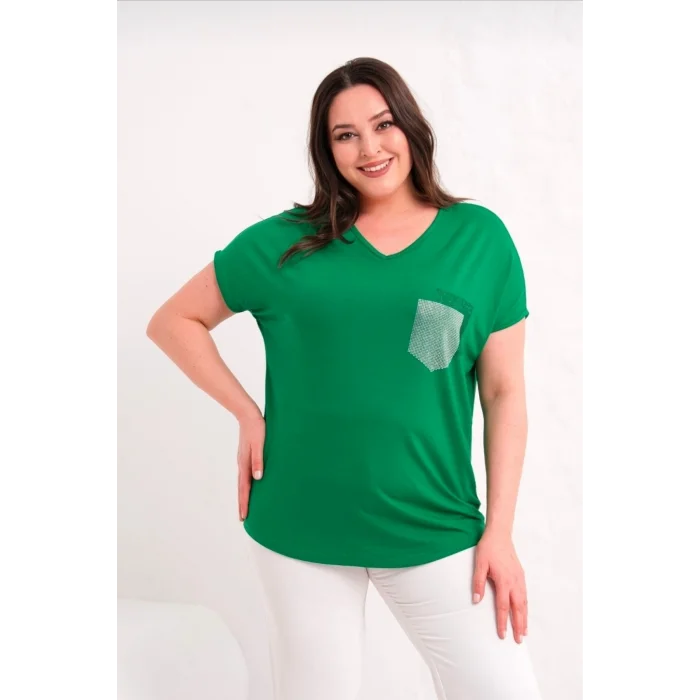 Cep Taş Baskılı Bluz