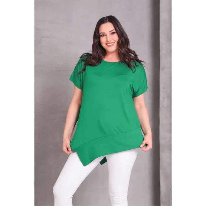 Eteği Asimetrik Basic Bluz