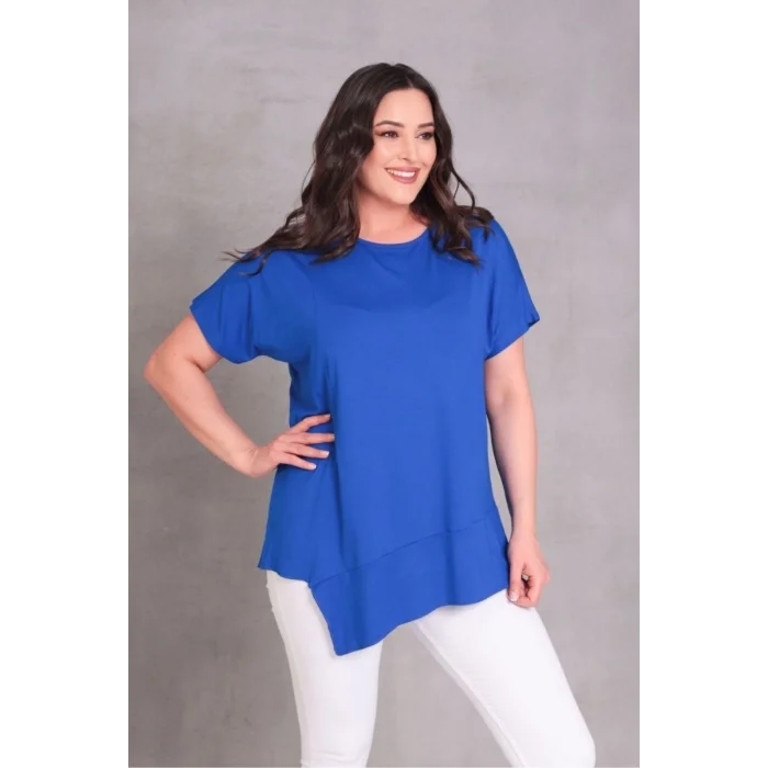 Eteği Asimetrik Basic Bluz