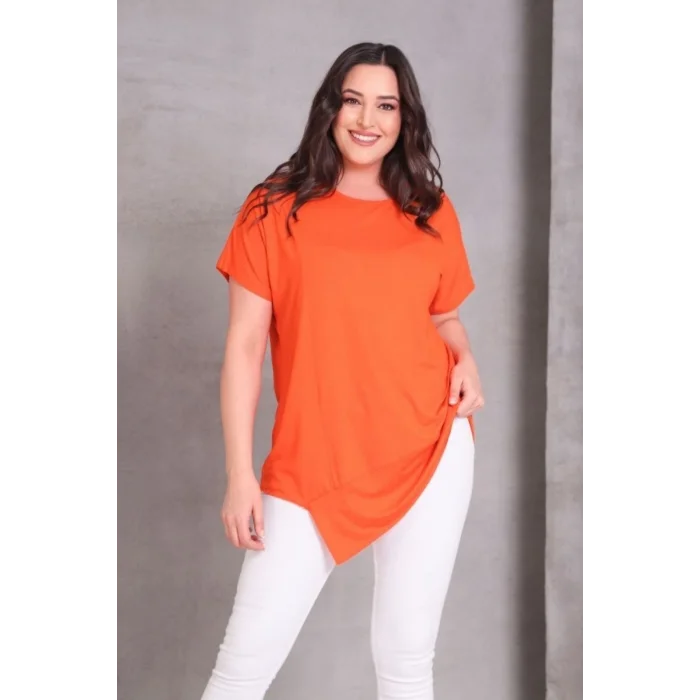 Eteği Asimetrik Basic Bluz