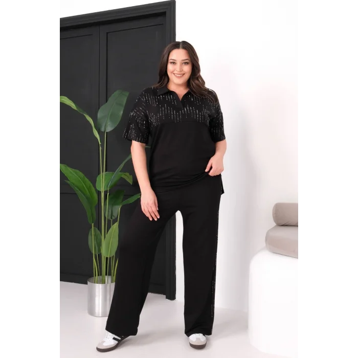 Gömlek Yakalı Taş Bakılı Takım