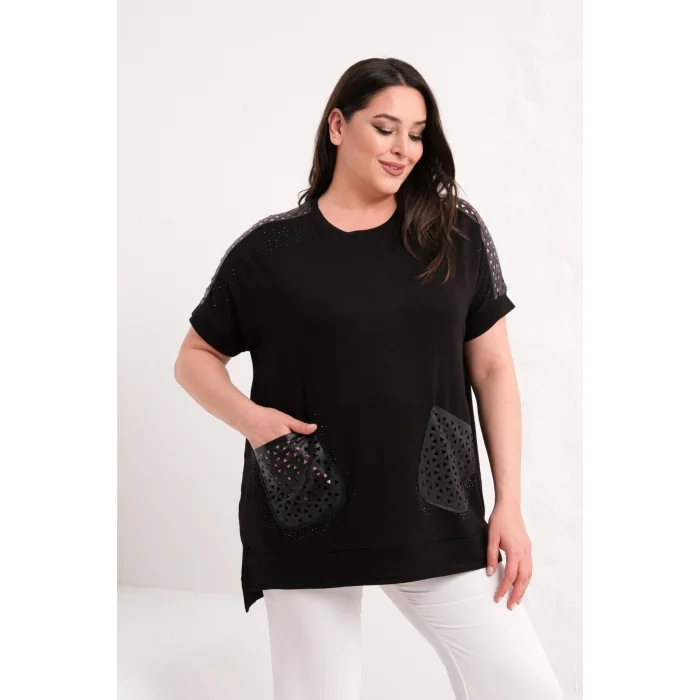 Omuz Ve Cepleri Lazer Kesim Bluz