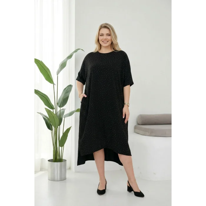 Taş Baskılı Cepli Elbise