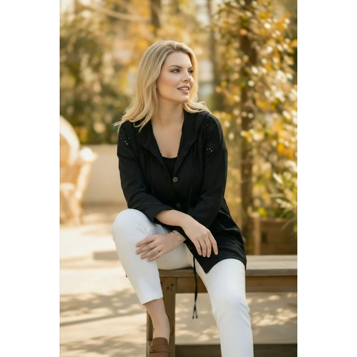 Kapüşonlu Fisto Detaylı Ceket