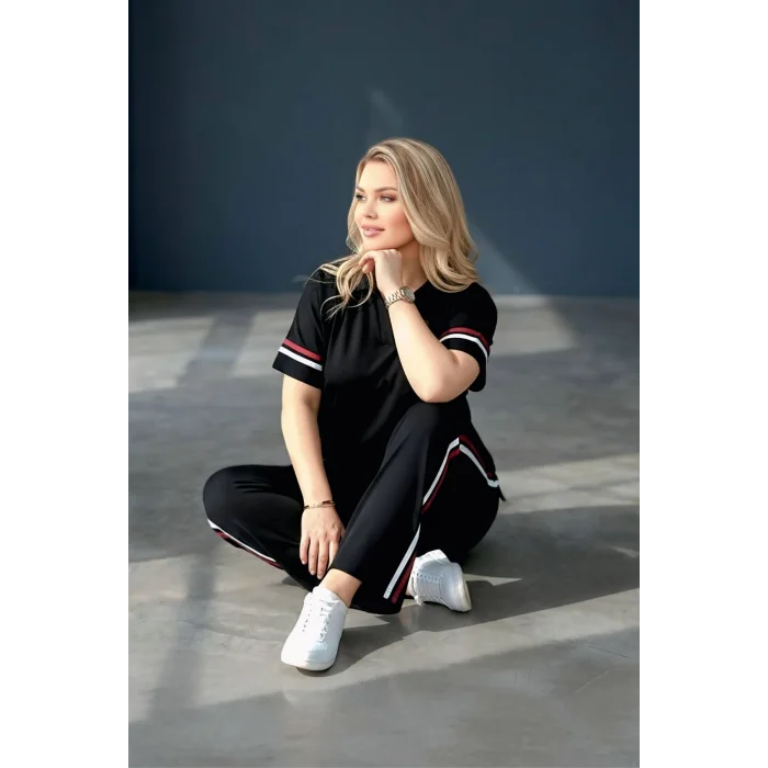 Gömlek Yakalı Şeritli Takım