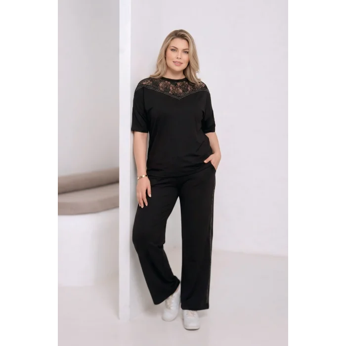 Dantelli Taş Detaylı Takım