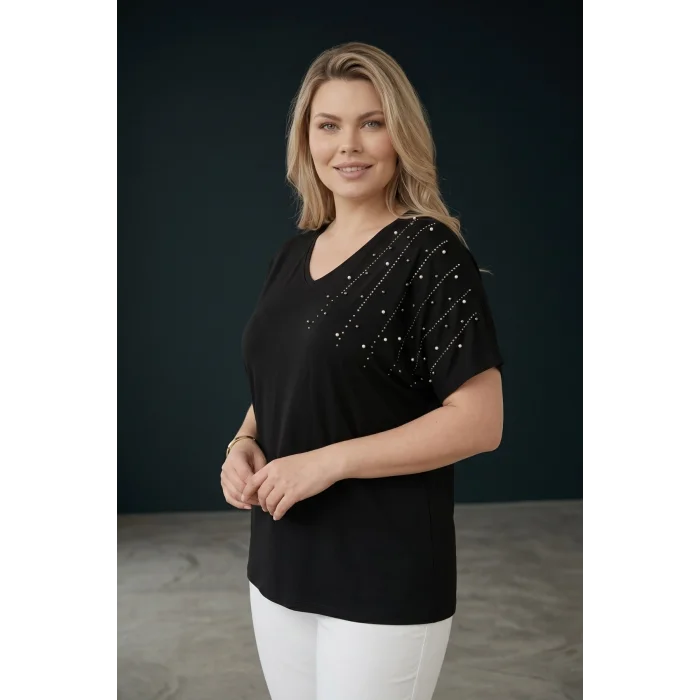 Omuz İnci Detaylı Bluz