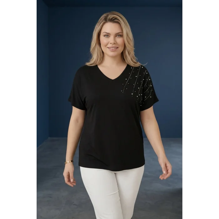 Omuz İnci Detaylı Bluz