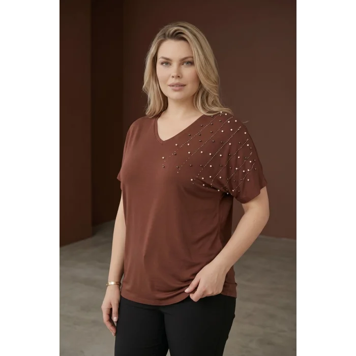 Omuz İnci Detaylı Bluz