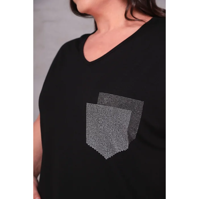 Cep Taş Baskılı Bluz