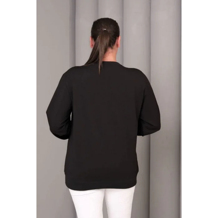 Çiçek Aplikeli Sweatshirt