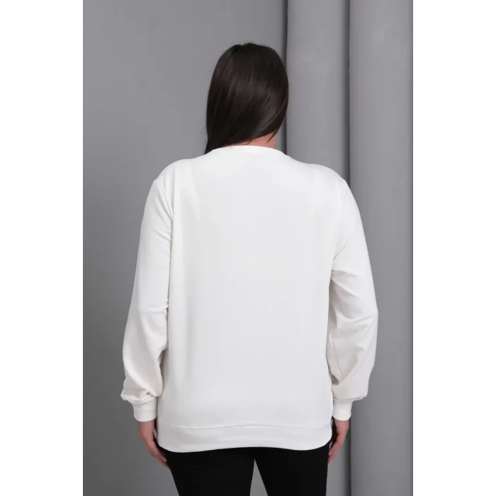 Çiçek Aplikeli Sweatshirt