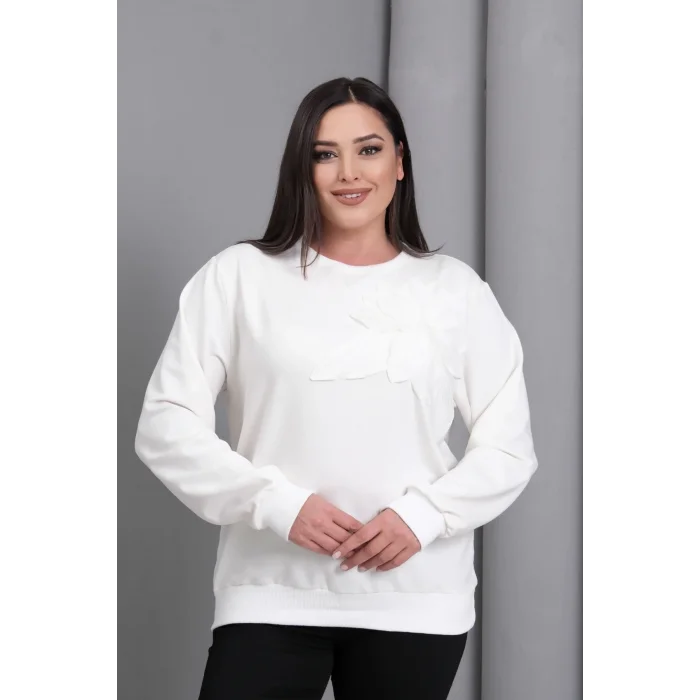 Çiçek Aplikeli Sweatshirt