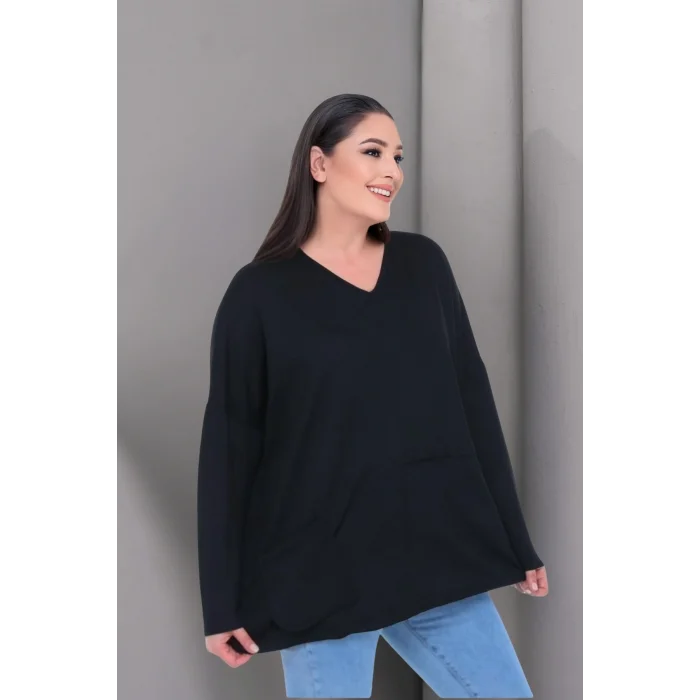 Önü Dikişli Cepli Salaş Bluz