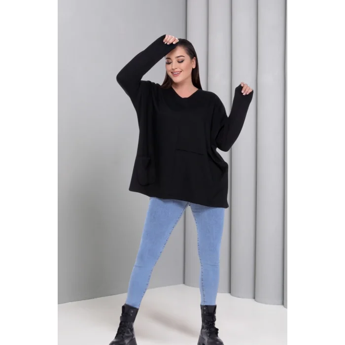 Önü Dikişli Cepli Salaş Bluz