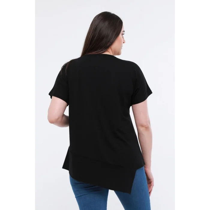 Eteği Asimetrik Basic Bluz