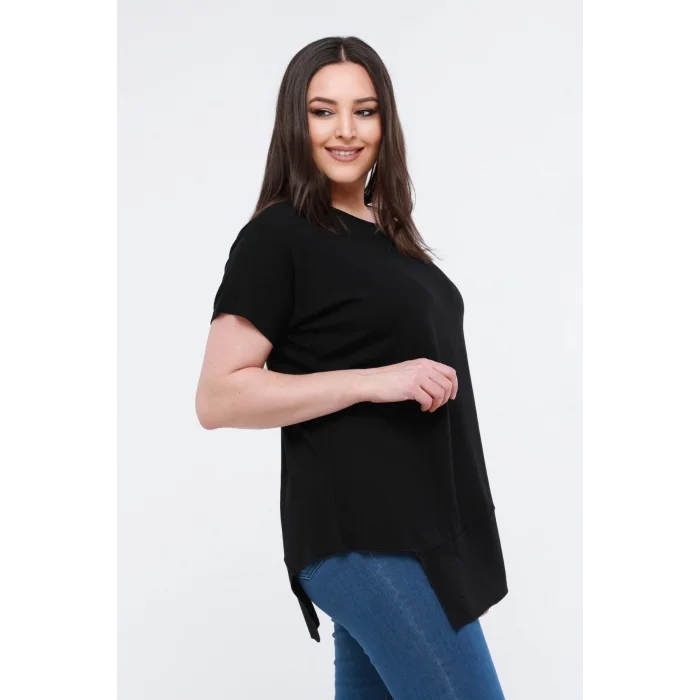 Eteği Asimetrik Basic Bluz