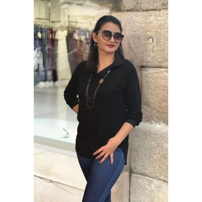 İçten Gömlek Çıkmalı Bluz