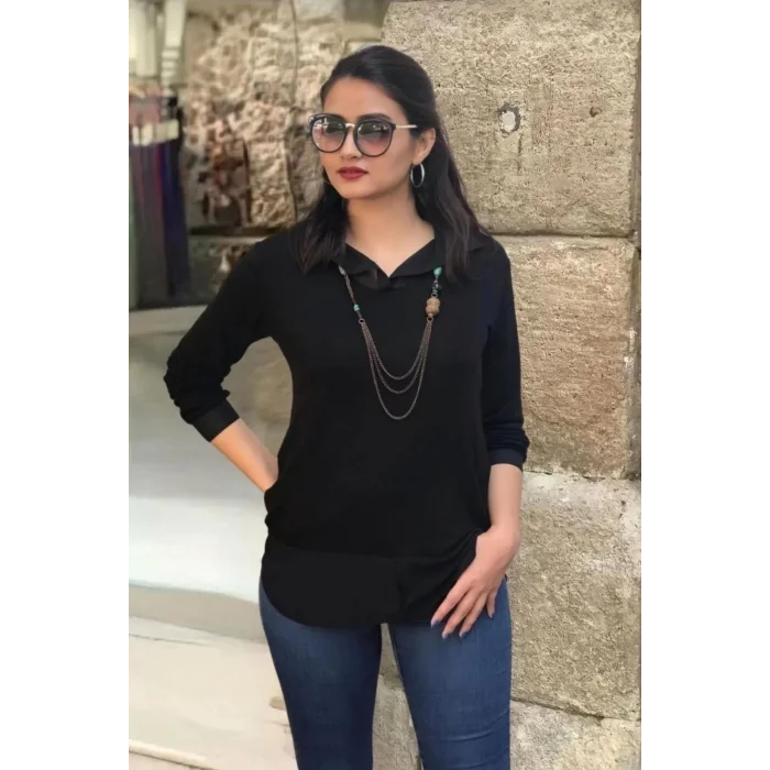 İçten Gömlek Çıkmalı Bluz